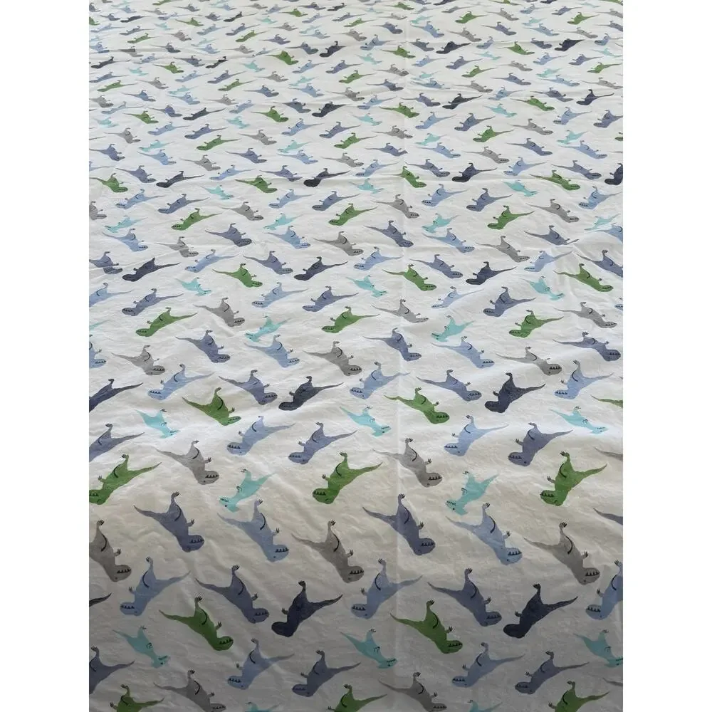 Pottery Barn Kids Dinosaur Twin Flat Sheet Organic Cotton Dino Bedding Child